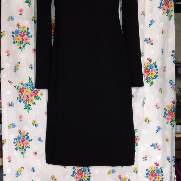 Bold Elements Women's Dress, sz S,  Black, long sleeve open shoulder, NWT - Picture 3 of 8